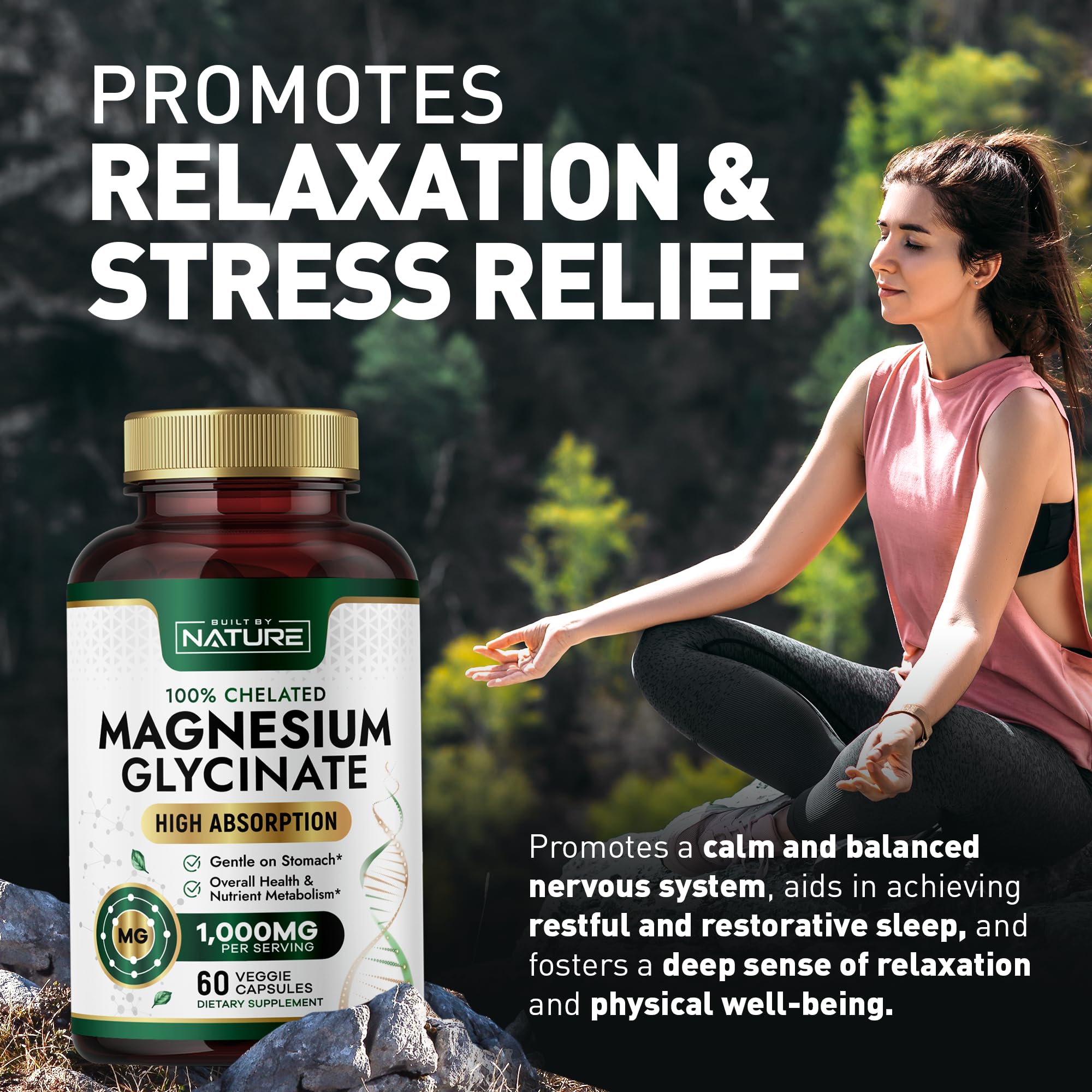 Built By Nature Magnesium Glycinate vegan symbol on packaging.