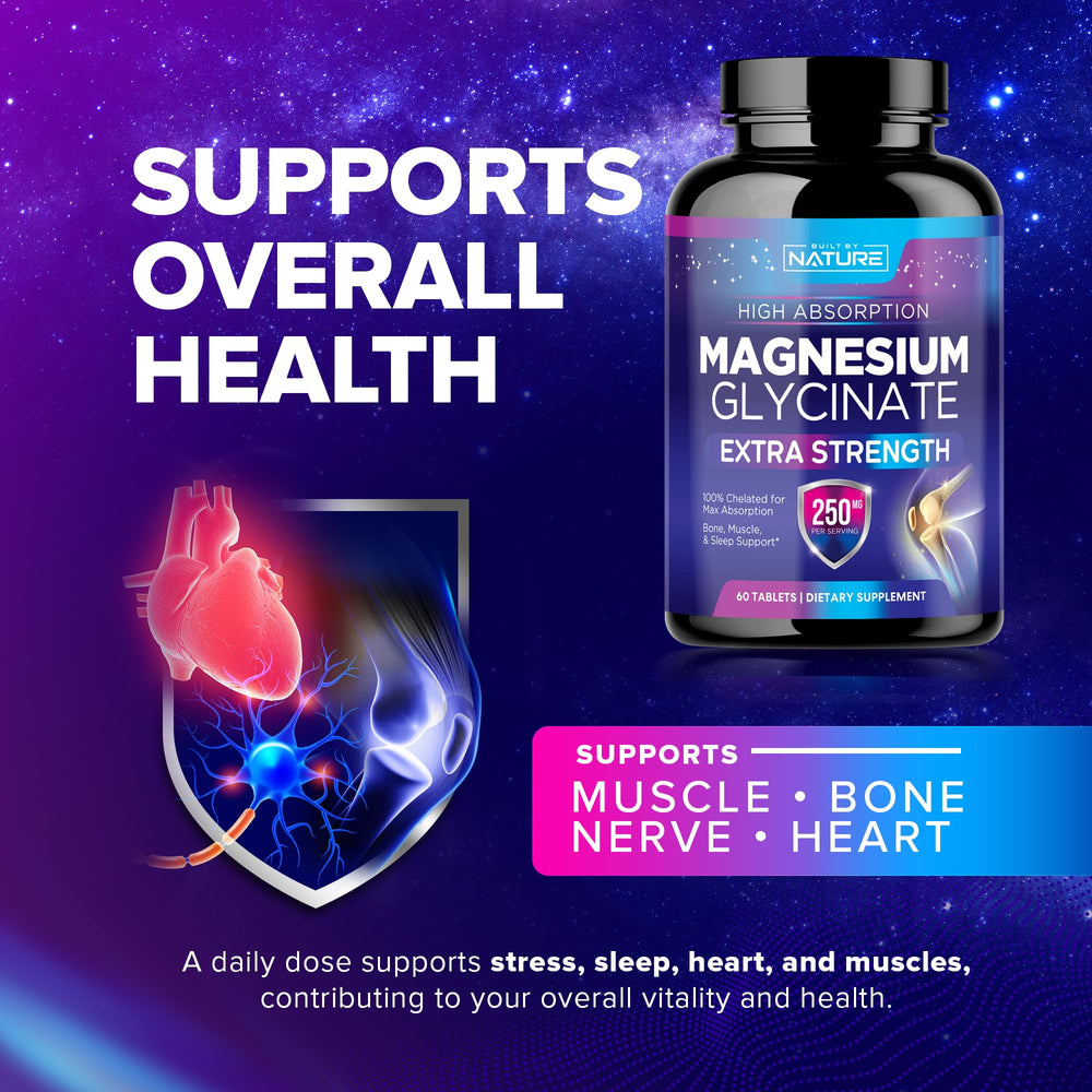 Built By Nature Magnesium Glycinate supporting post-workout recovery and calm.