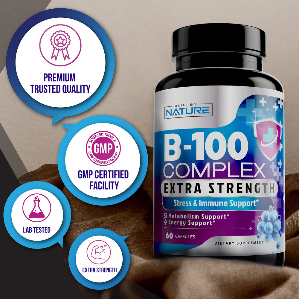 Built By Nature Super B Complex gluten-free packaging supports sensitive diets.
