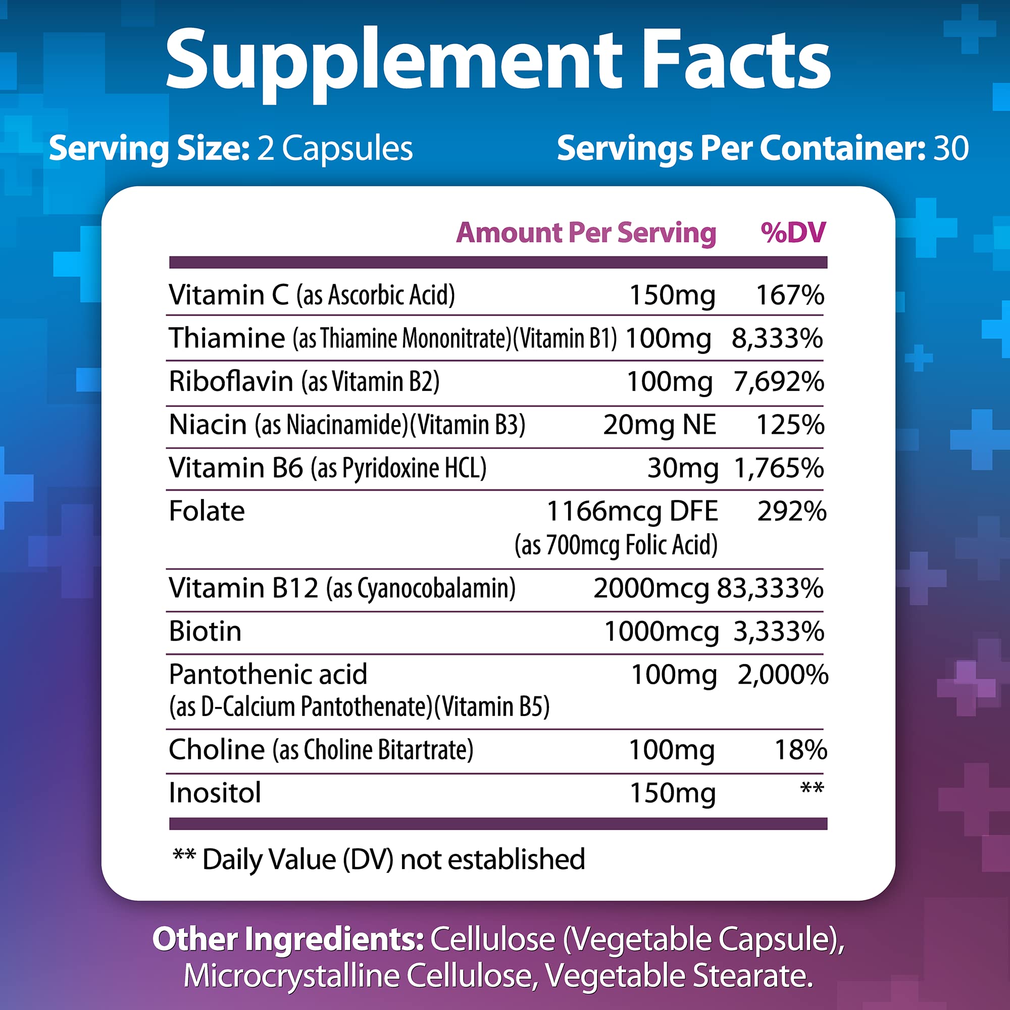 Built By Nature Super B Complex vegan non-GMO claim highlights dietary suitability.
