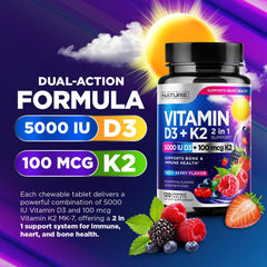 Built by Nature Vitamin D3 K2 chewable berry bottle front easy daily dose