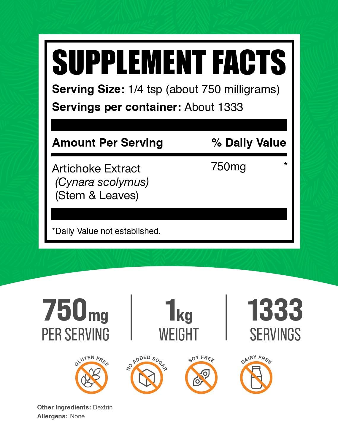 BulkSupplements Artichoke Extract Powder scoop for precise daily servings