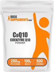 BulkSupplements CoQ10 powder jar for easy daily supplementation.