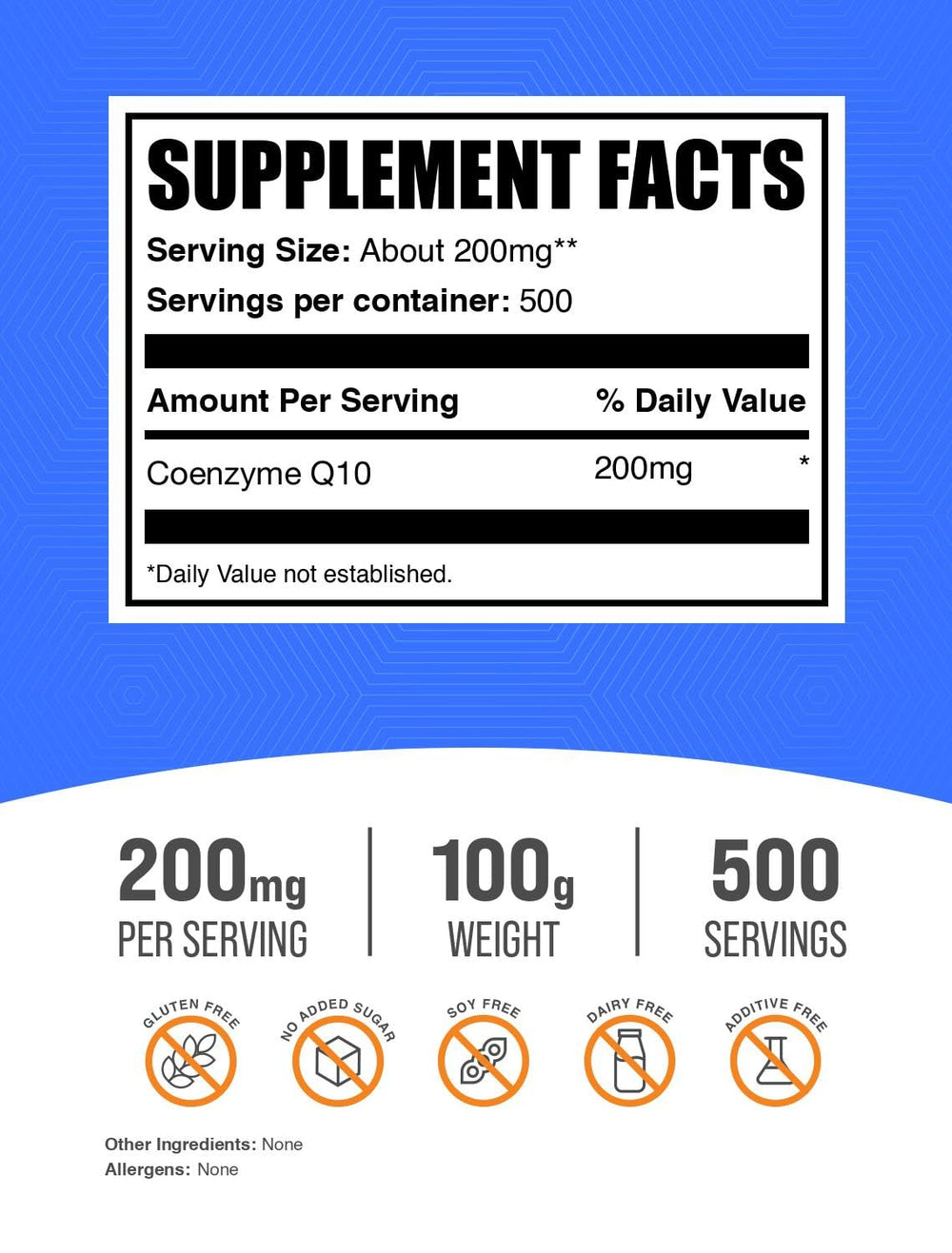 BulkSupplements CoQ10 powder scoop for precise dosing and mixing.