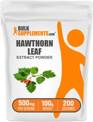 BulkSupplements Hawthorn Leaf Extract Powder bottle for easy daily dosing