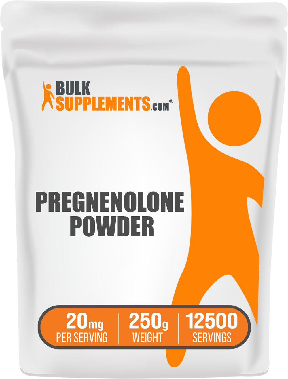 BulkSupplements Pregnenolone powder bottle for daily wellness support.