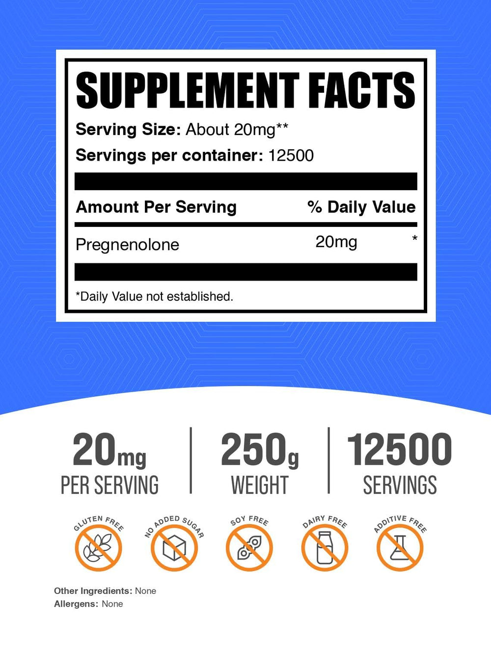 BulkSupplements Pregnenolone powder being poured for easy mixing into drinks.