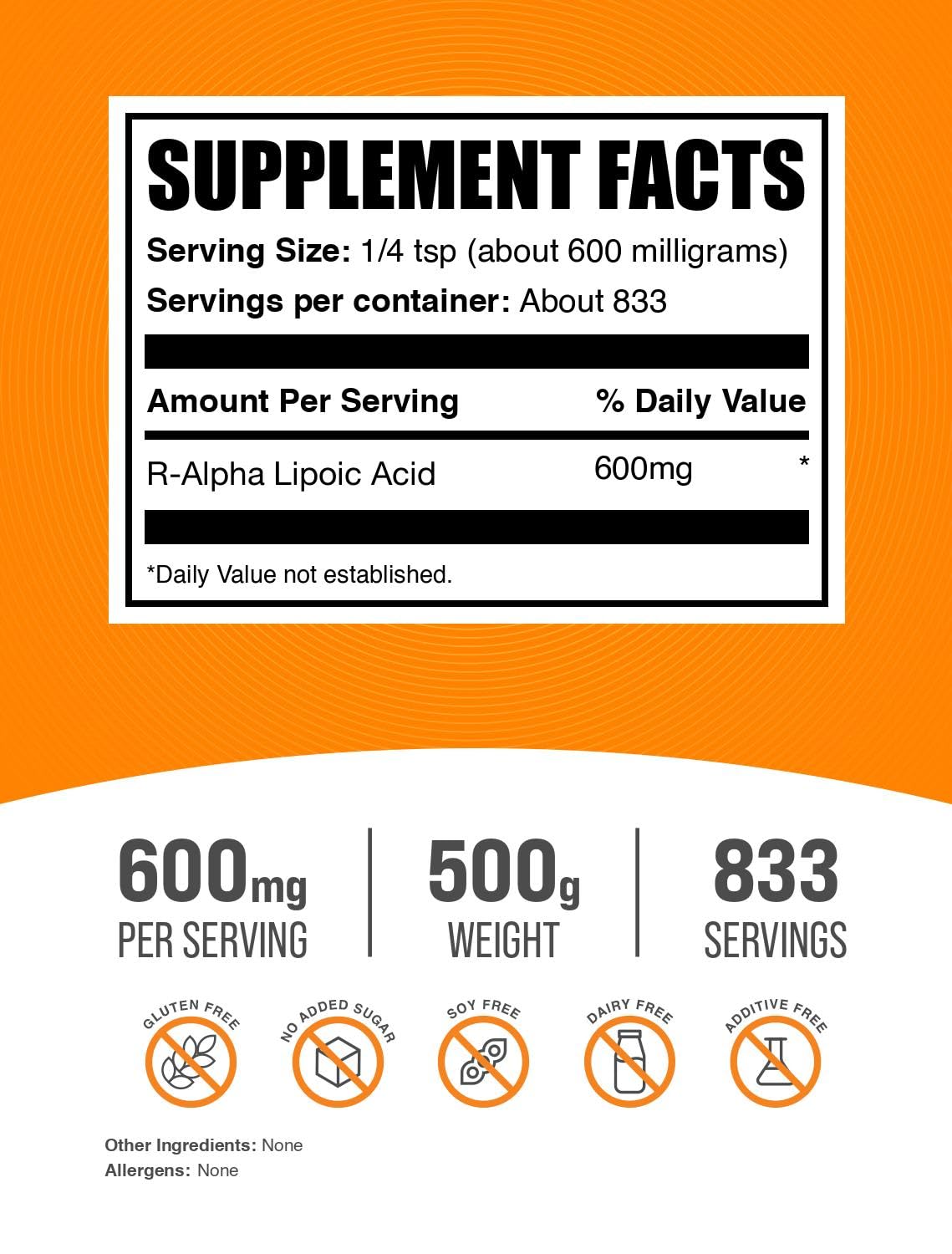 BulkSupplements R-ALA powder bottle ready for convenient mixing