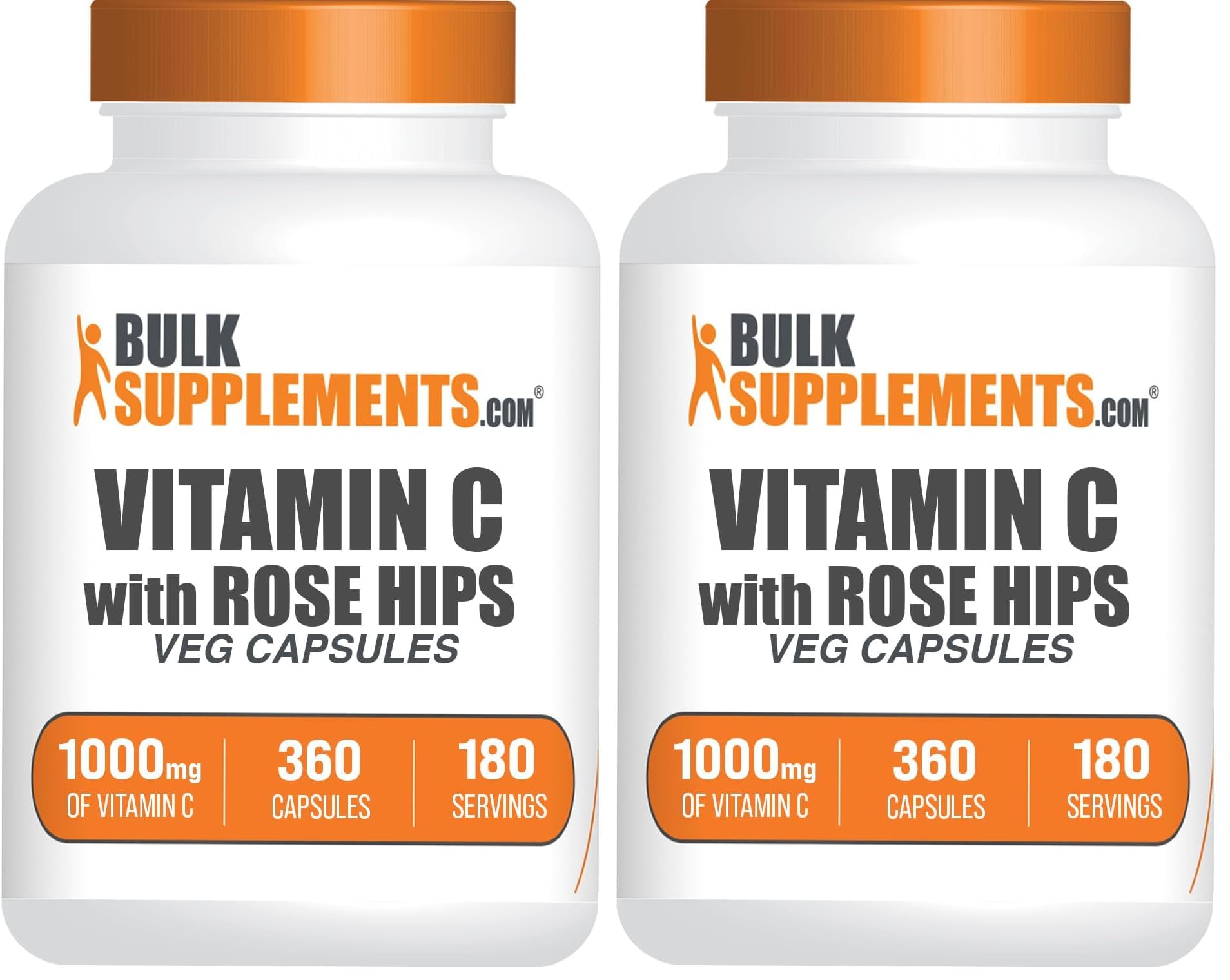 BulkSupplements Vitamin C with Rose Hips bottle for daily immune support.