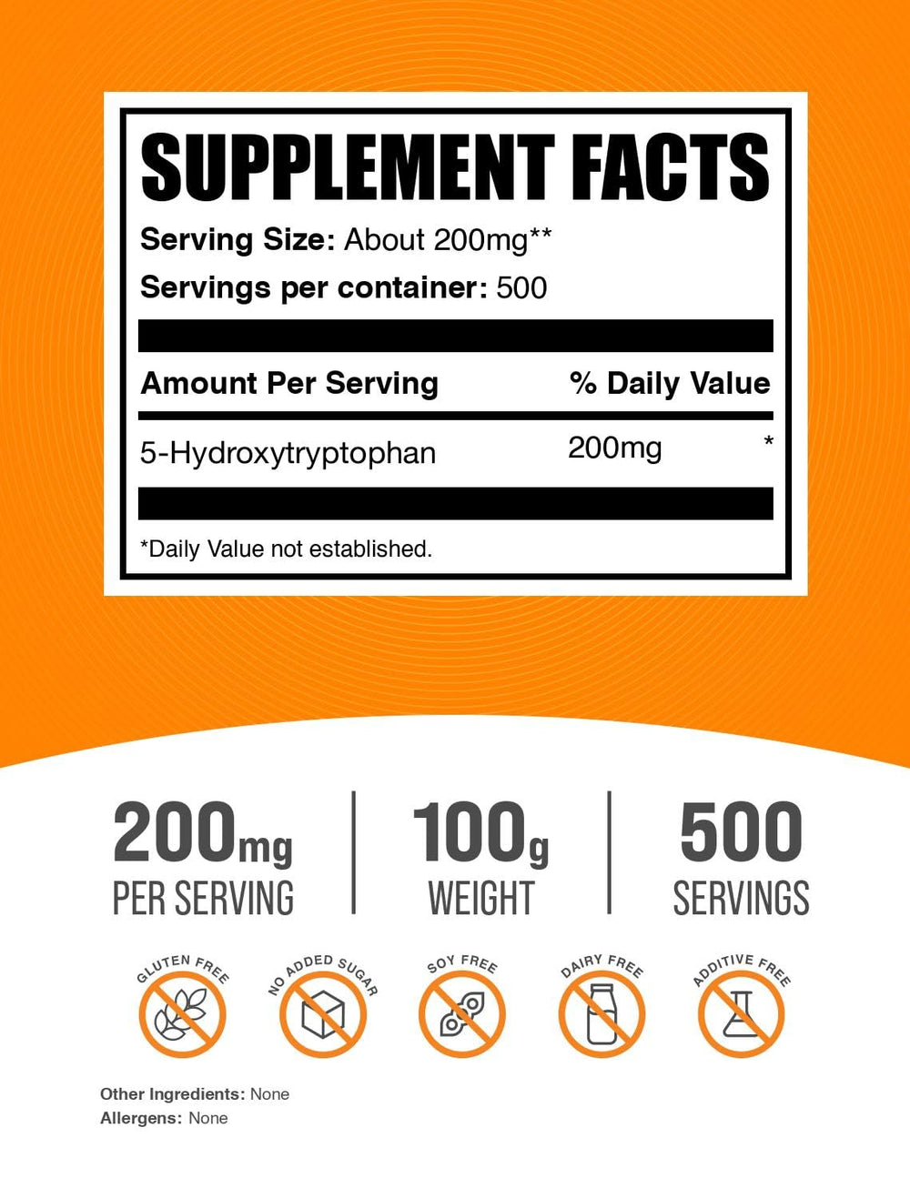 Htp Powder BulkSupplements 5-HTP Powder – 200 mg per Serving, 100 g, Gluten Free ...