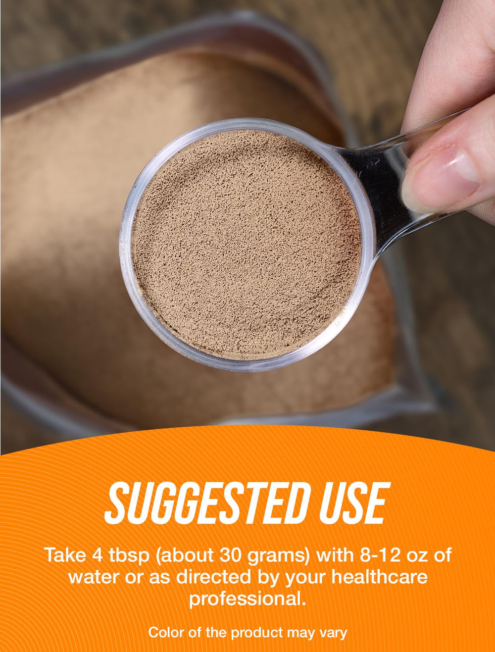 BulkSupplements almond protein powder pour captures easy integration into shakes
