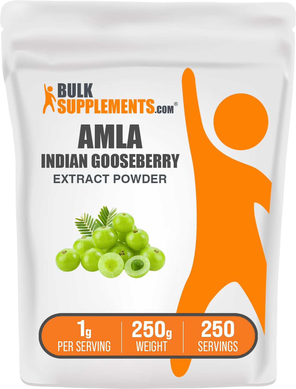 BulkSupplements Amla Extract Powder bottle close-up for daily wellness