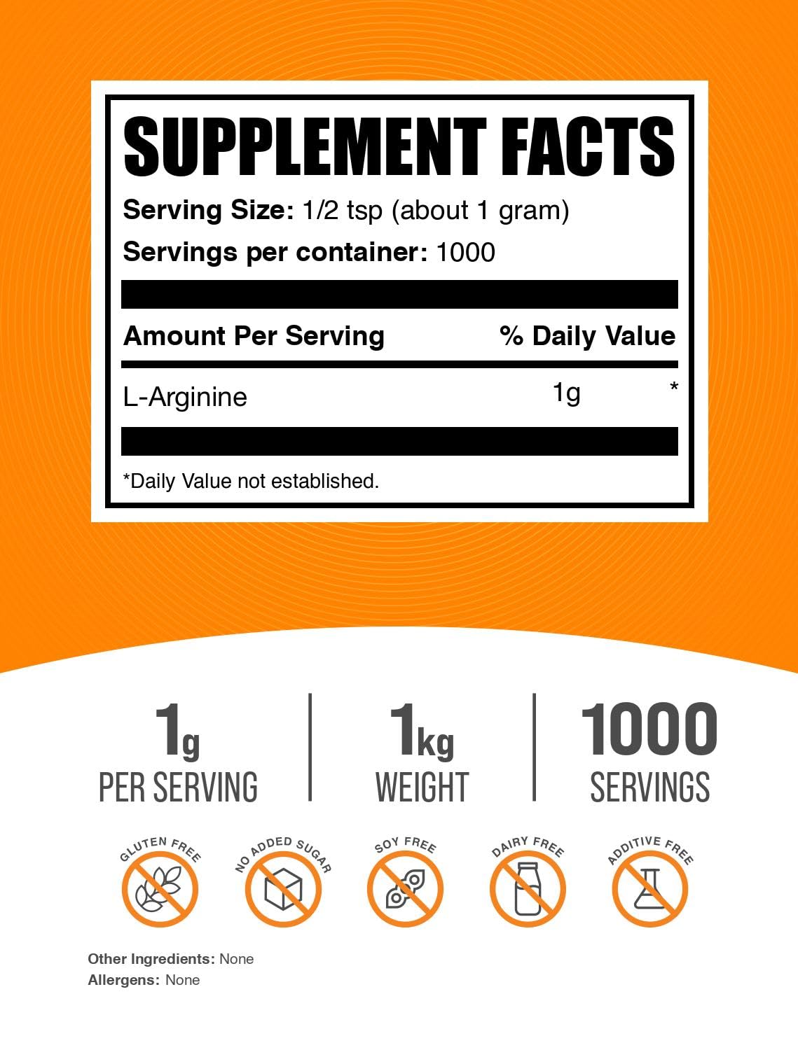 L-Arginine powder scoop from BulkSupplements for convenient dosing