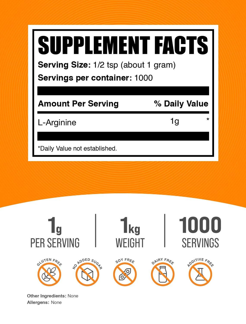 L-Arginine powder scoop from BulkSupplements for convenient dosing