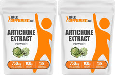 BulkSupplements Artichoke Extract Powder pack view, vegan and gluten-free daily wellness option.