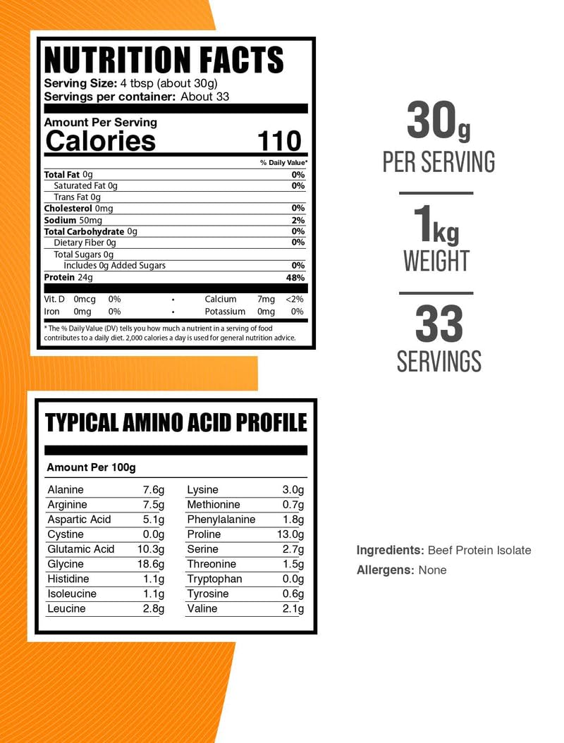 BulkSupplements Beef Protein Isolate powder scoop shows a convenient serving.
