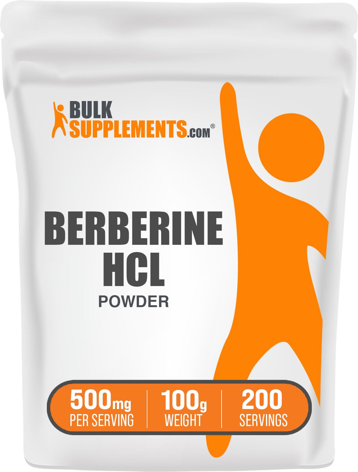 BulkSupplements Berberine HCl powder bottle highlights purity for digestive support.