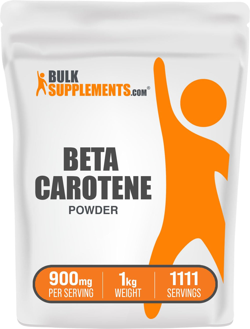 BulkSupplements Beta Carotene powder bottle front for convenient daily wellness