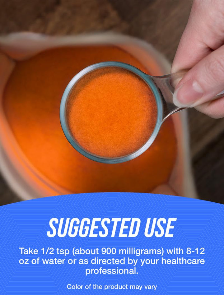 BulkSupplements Beta Carotene powder label highlights quality and testing.