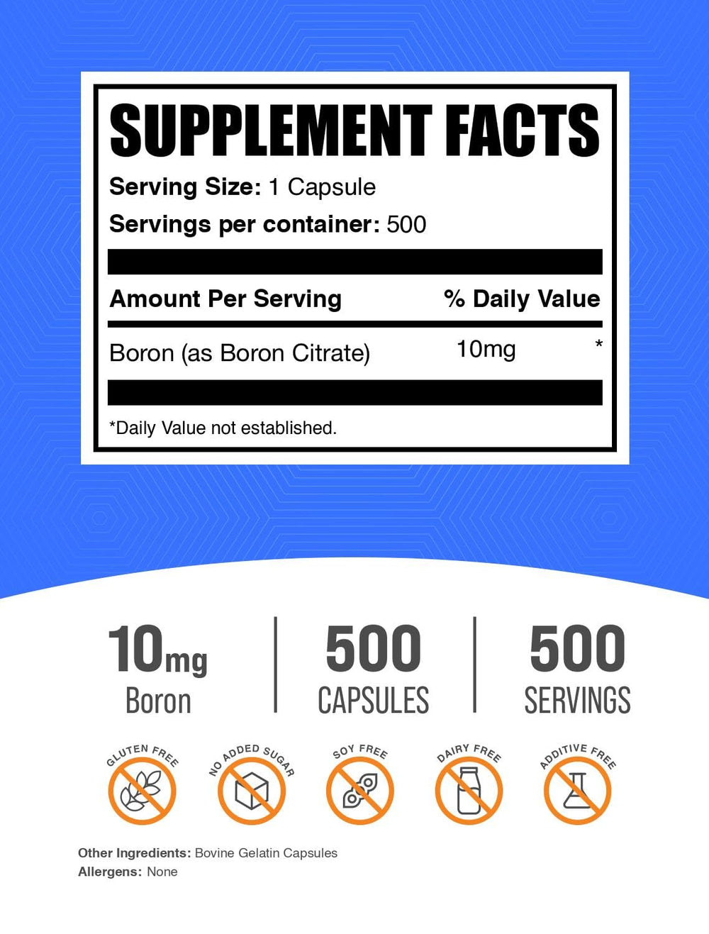 BulkSupplements Boron Citrate capsules close-up showing compact tablets for easy daily use.