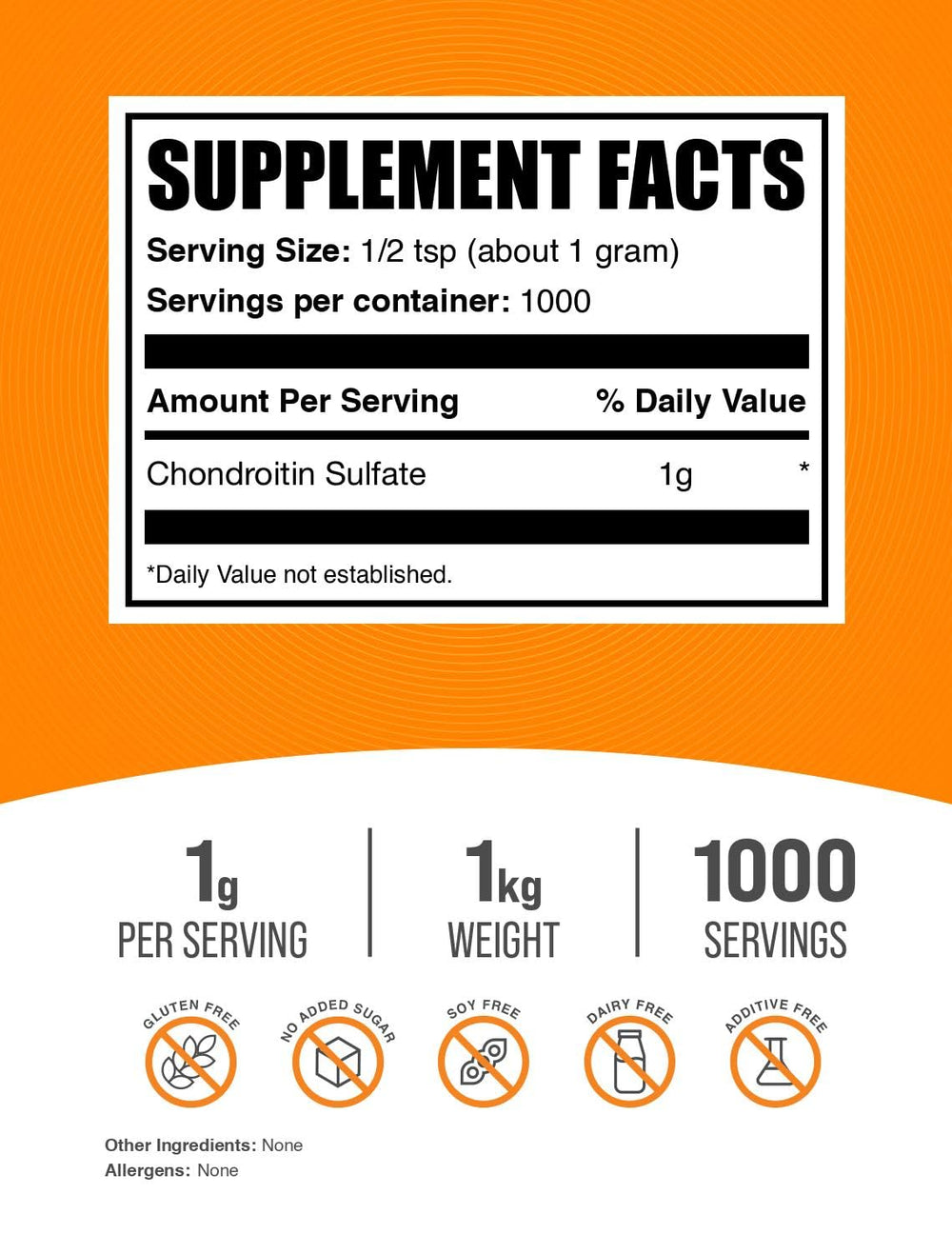 BulkSupplements chondroitin powder with scoop for precise daily dosing