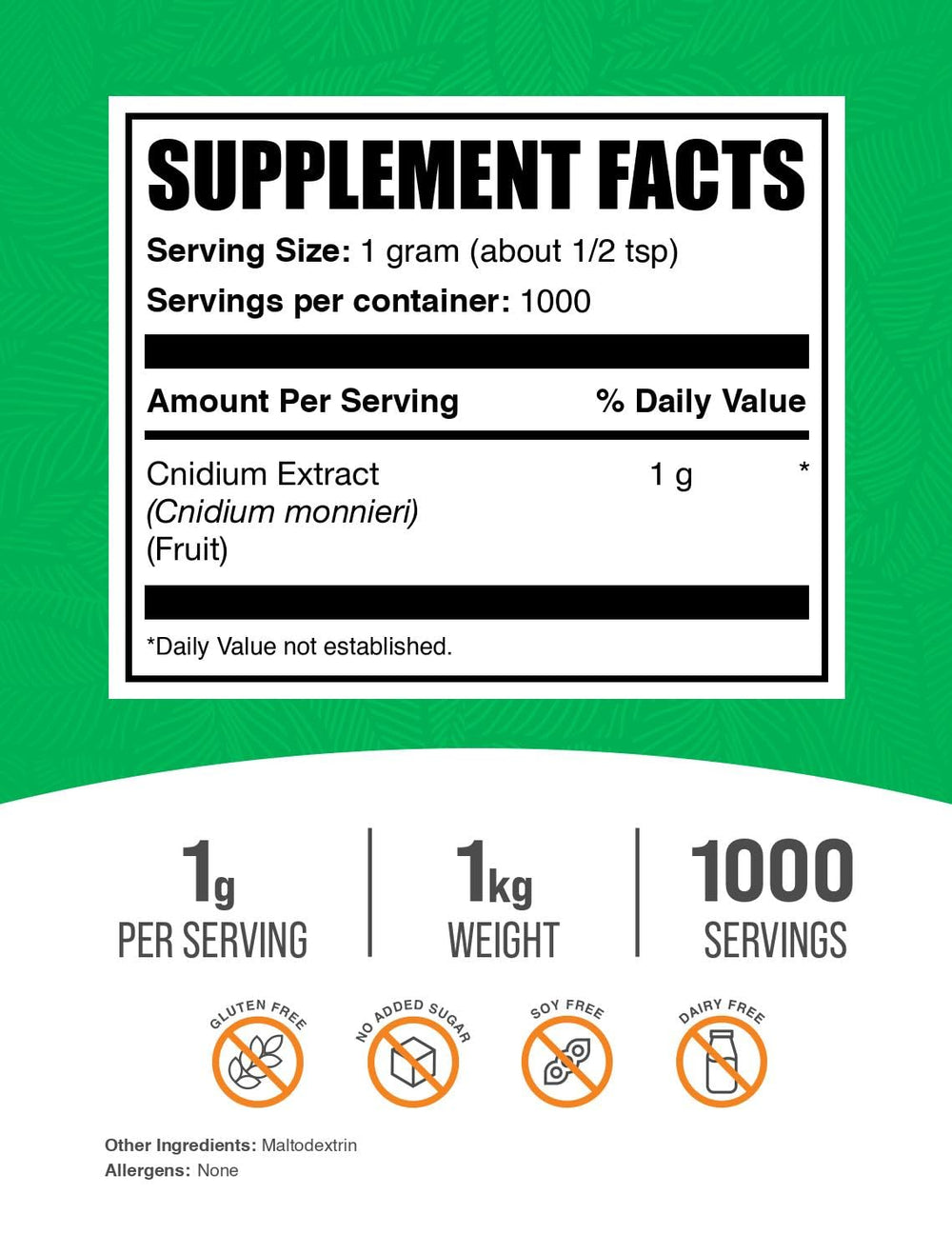 BulkSupplements Cnidium Fruit Extract Powder scoop for precise portions