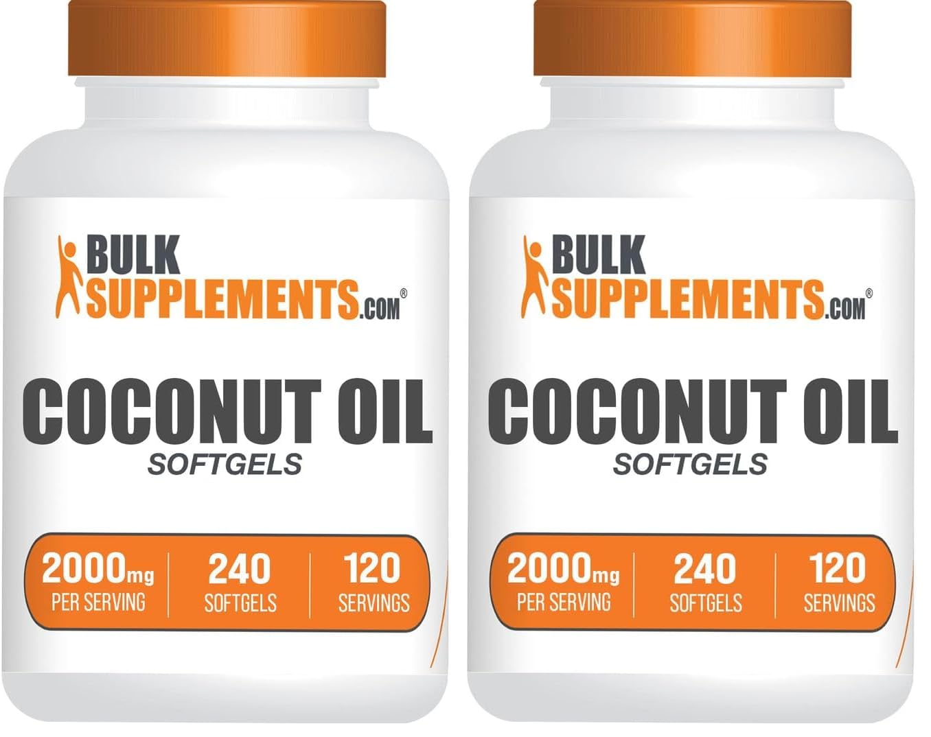 BulkSupplements Coconut Oil Softgels bottle front for daily use