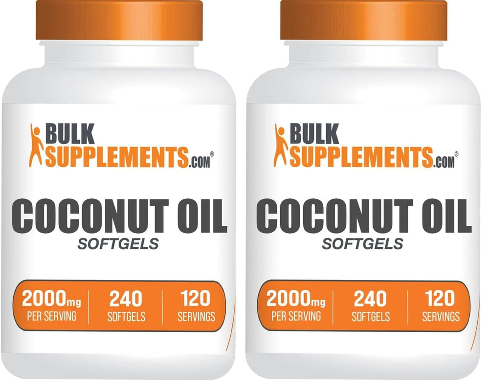 BulkSupplements Coconut Oil Softgels bottle front for daily use