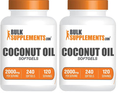 BulkSupplements Coconut Oil Softgels bottle front for daily use