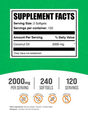 BulkSupplements Coconut Oil Softgels pour showing convenient servings