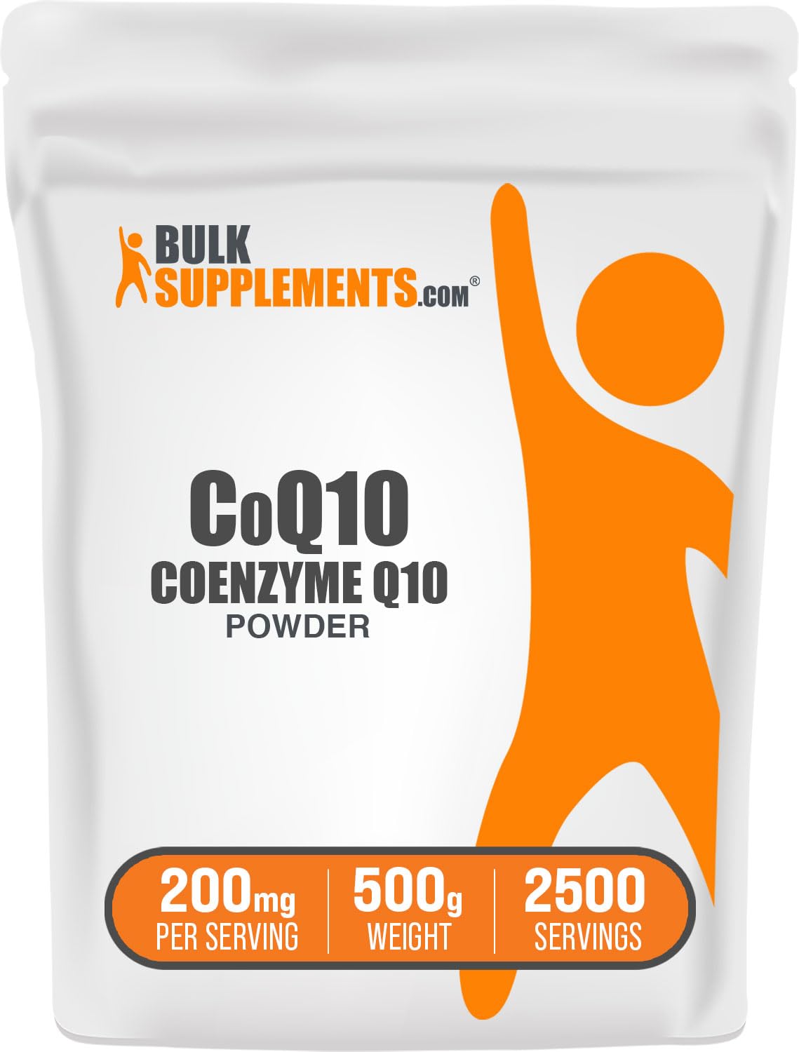 BulkSupplements CoQ10 powder bottle for daily use and easy mixing