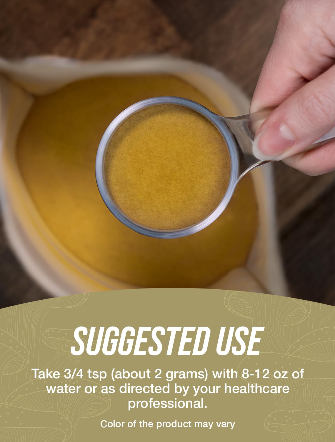 2g serving scoop with BulkSupplements Cordyceps powder for simple daily use