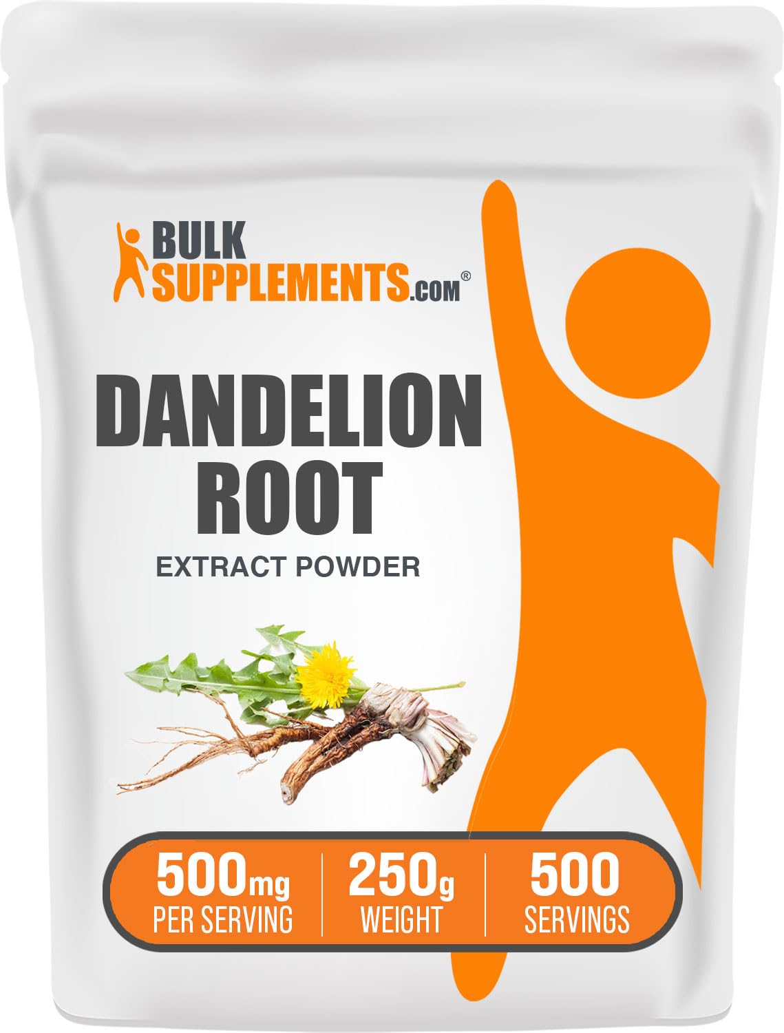 BulkSupplements Dandelion Root Extract Powder packaging enables easy daily use.