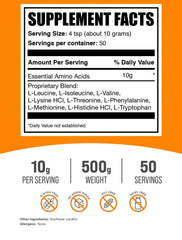 BulkSupplements Essential Amino Acids Powder unflavored blends easily into shakes