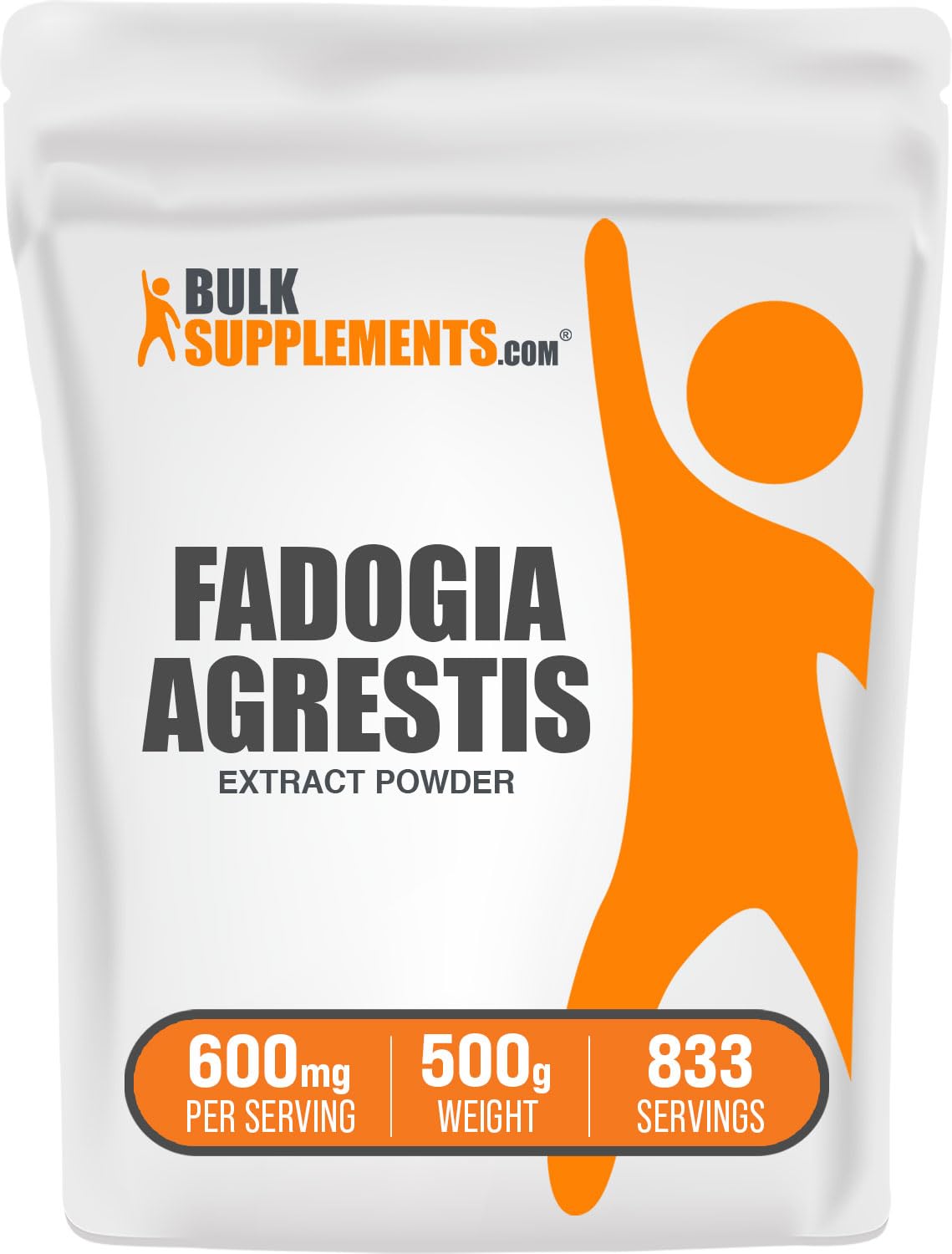 BulkSupplements Fadogia Agrestis extract powder bottle for daily energy support.