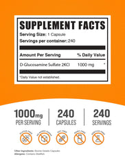 BulkSupplements Glucosamine Sulfate Capsules closeup capsules showing 1000 mg potency