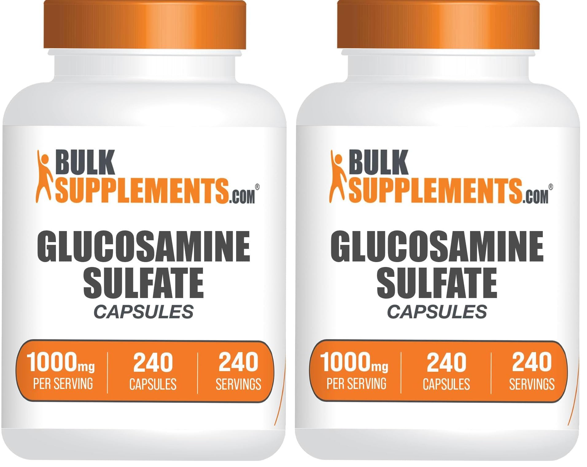 BulkSupplements Glucosamine Sulfate Capsules front bottle for daily joint support