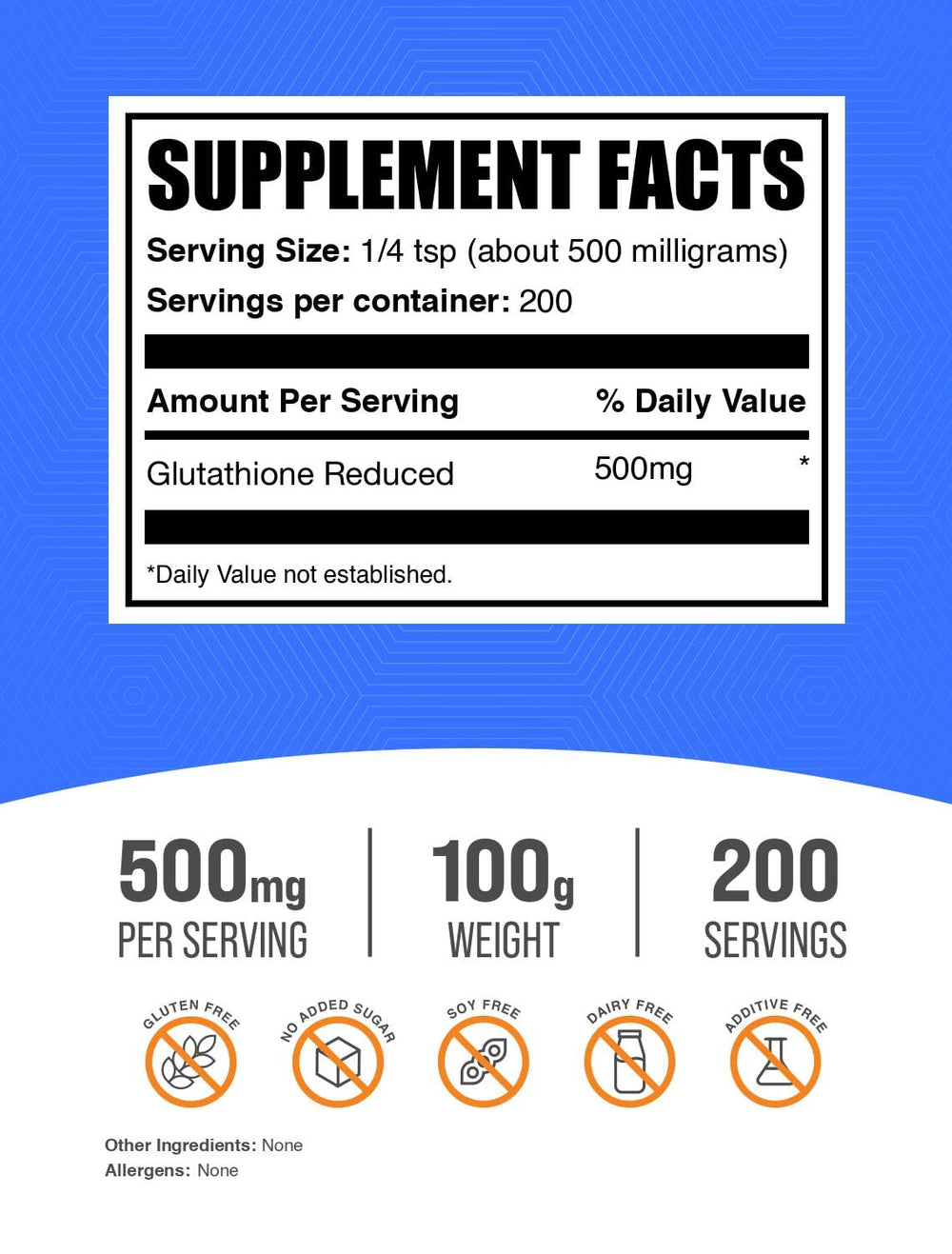 BulkSupplements Glutathione Reduced Powder closeup showing fine powder texture for quick mixing.
