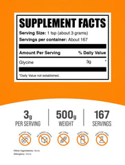 BulkSupplements Glycine powder pour into a shaker for easy mixing.