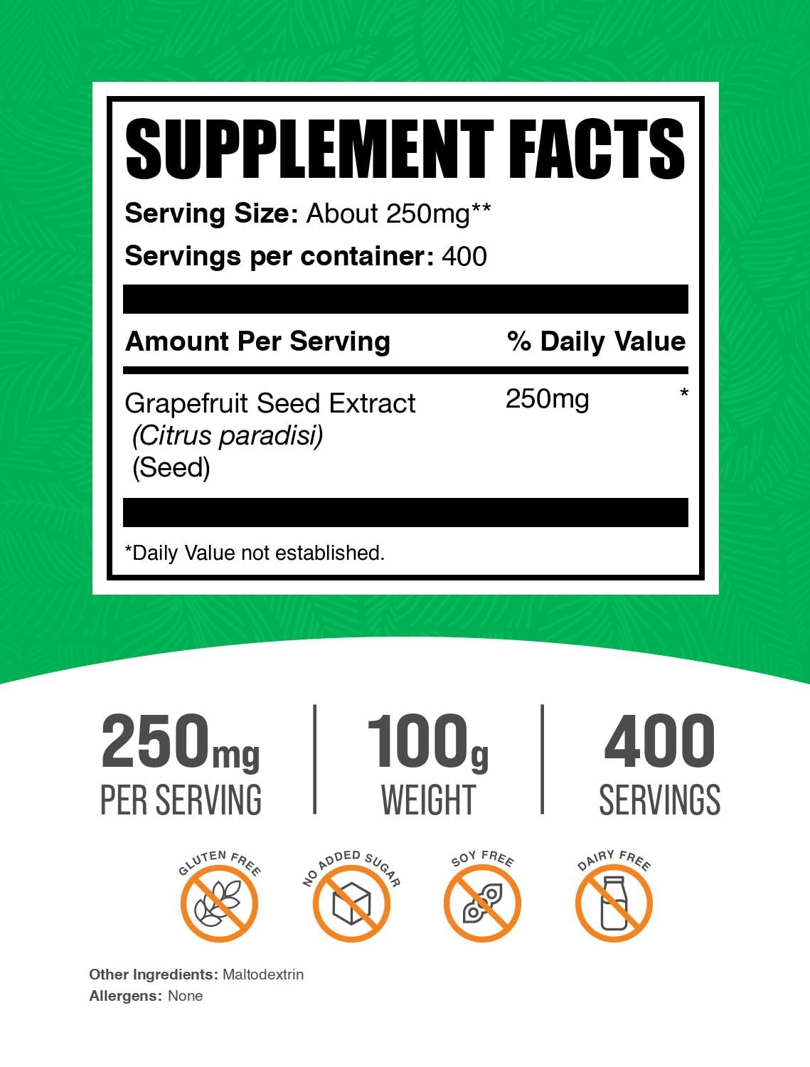 BulkSupplements Grapefruit Seed Extract powder bottle and label for easy storage