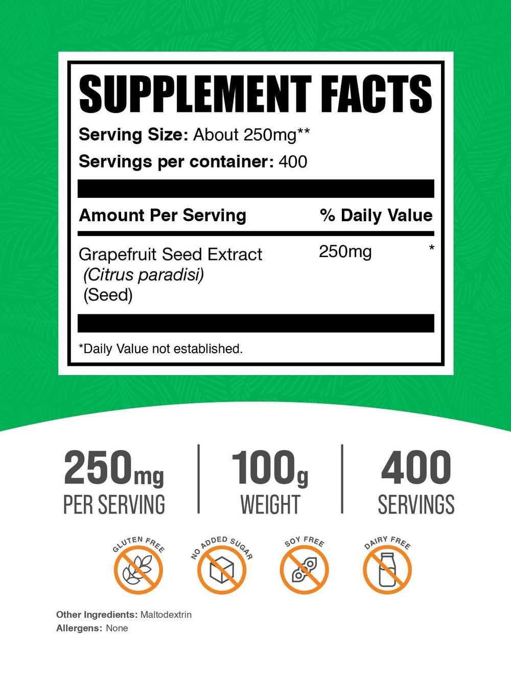 BulkSupplements Grapefruit Seed Extract powder bottle and label for easy storage