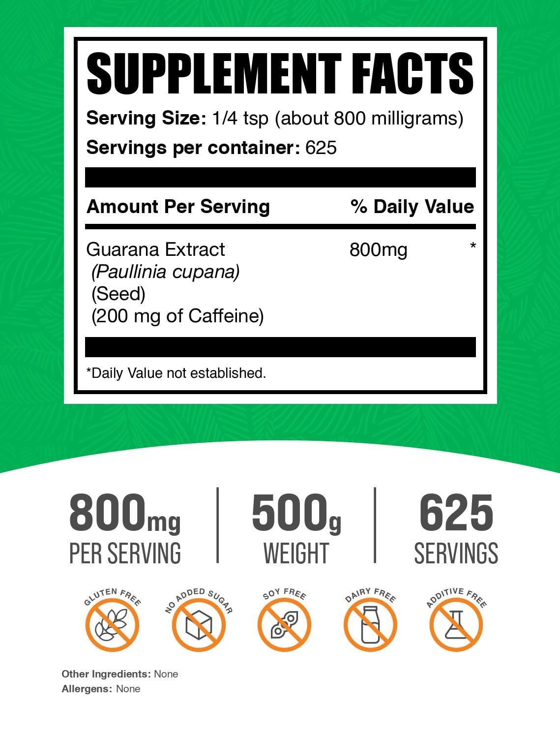 BulkSupplements Guarana Extract Powder scoop ready for daily use.
