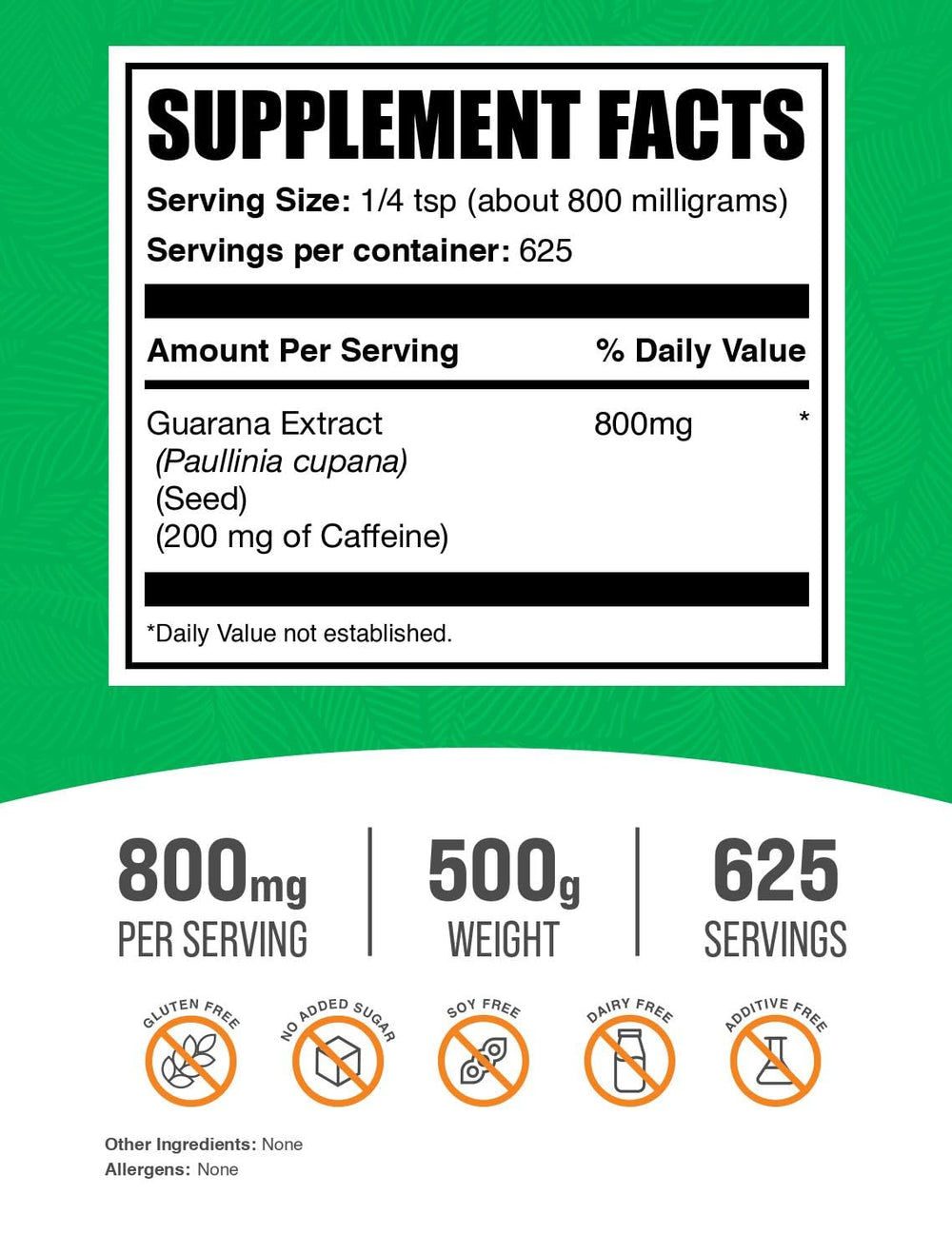 BulkSupplements Guarana Extract Powder scoop ready for daily use.