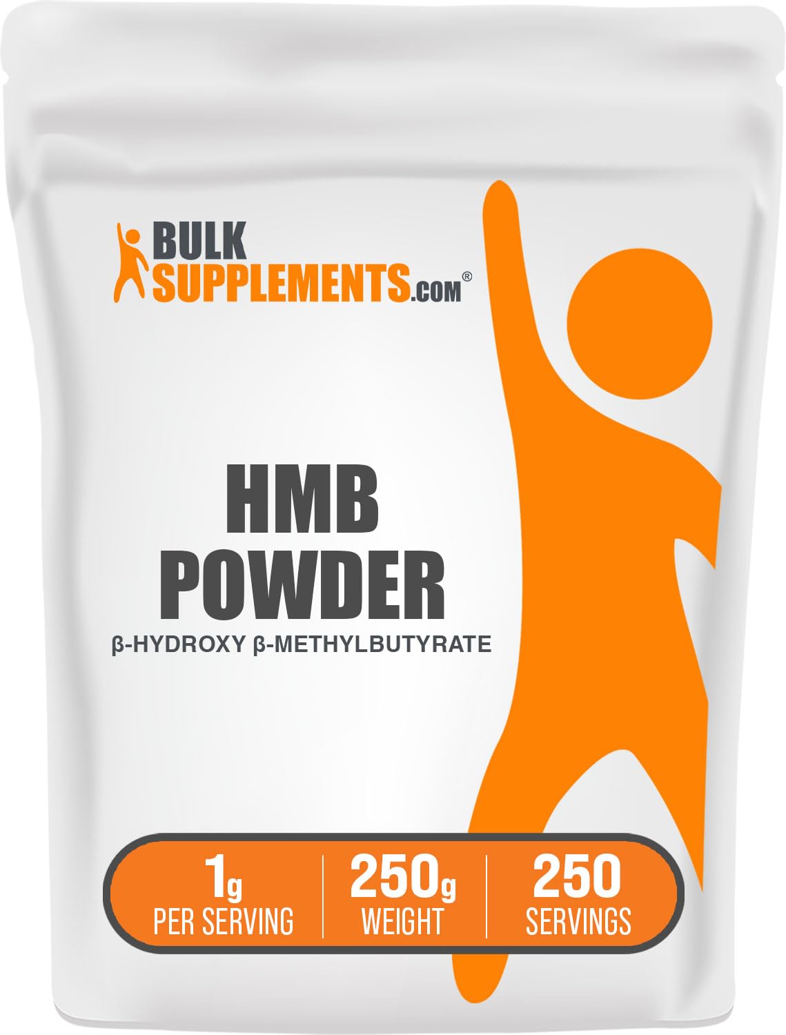 BulkSupplements HMB powder bottle with gluten-free label for clean supplementation.