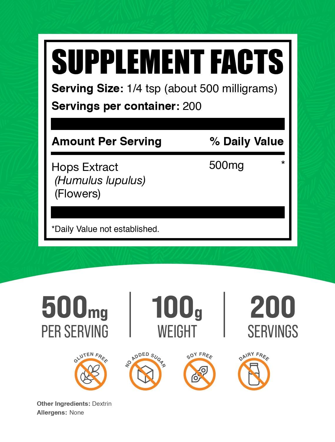 BulkSupplements Hops Extract Powder pour scene highlights convenient scooping