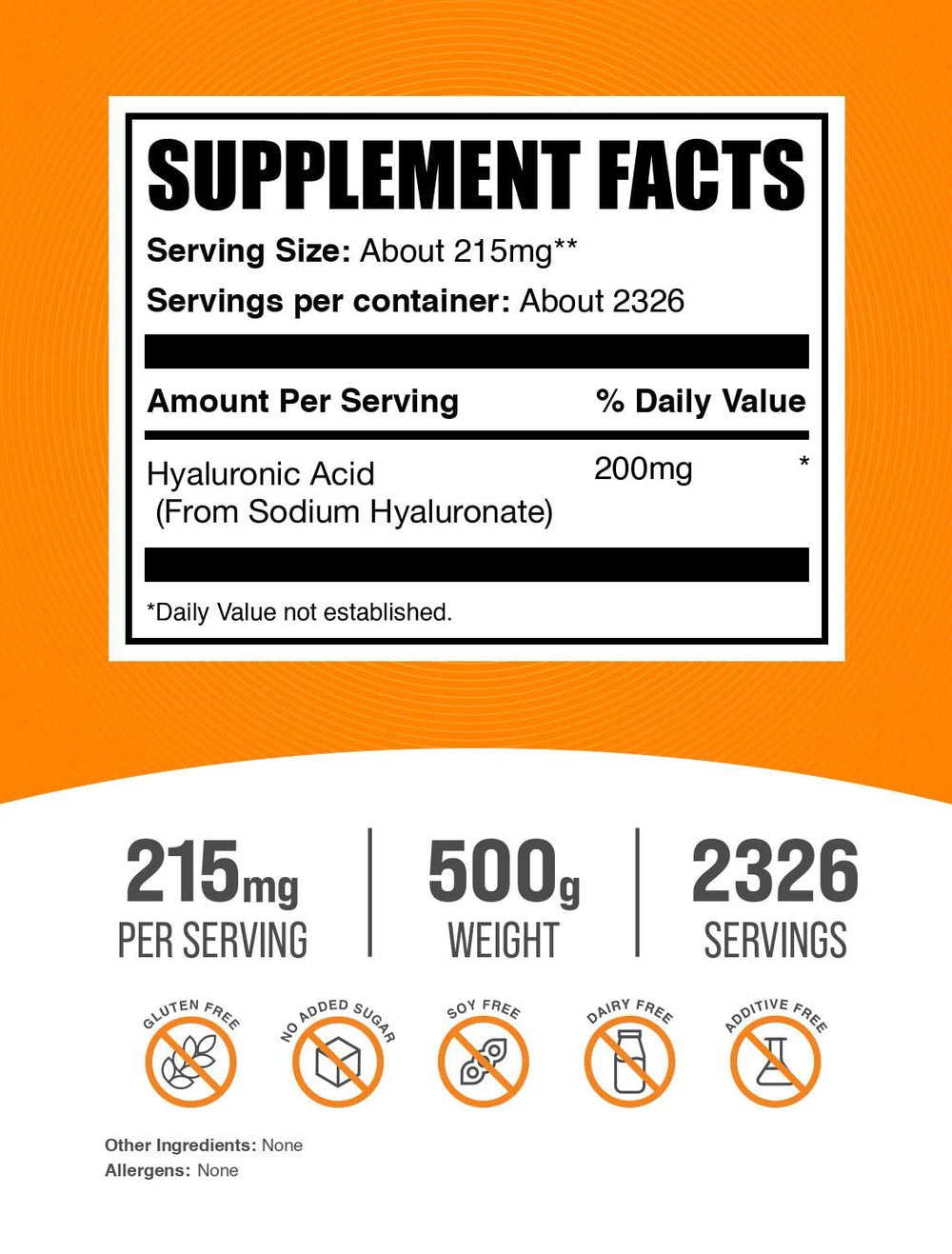 BulkSupplements Hyaluronic Acid powder texture closeup shows fine dissolvable particles for mixing.