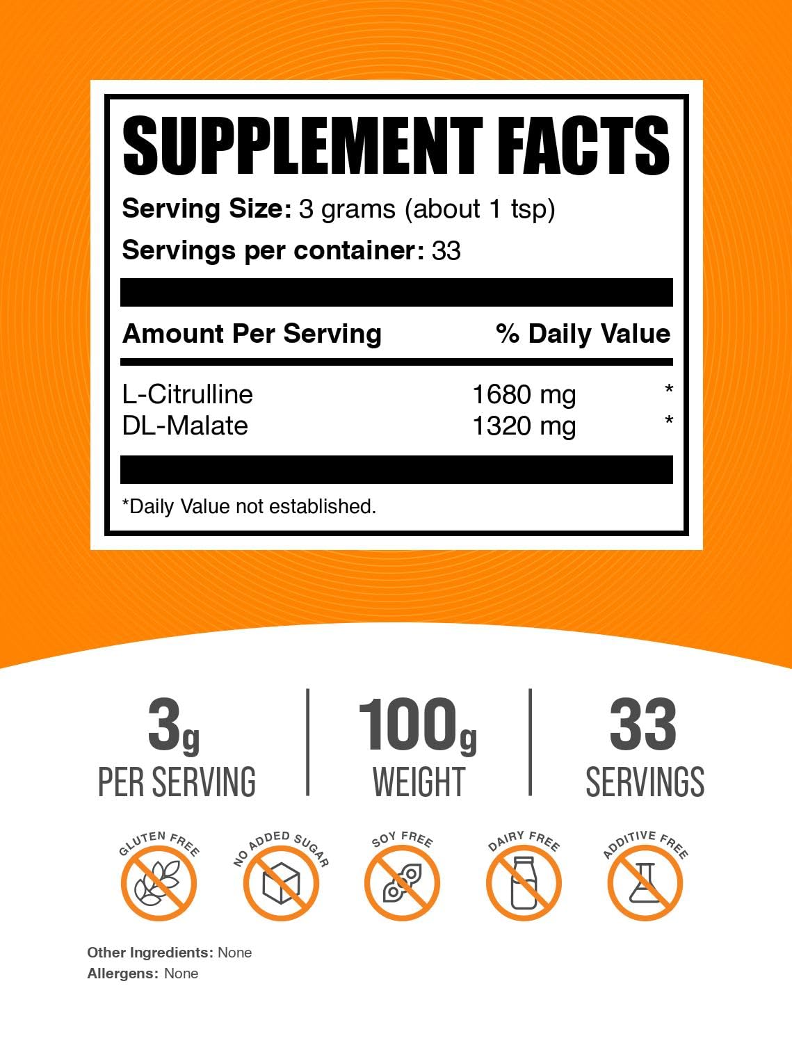 Unflavored Citrulline Malate powder in a scoop, ready to blend into beverages.