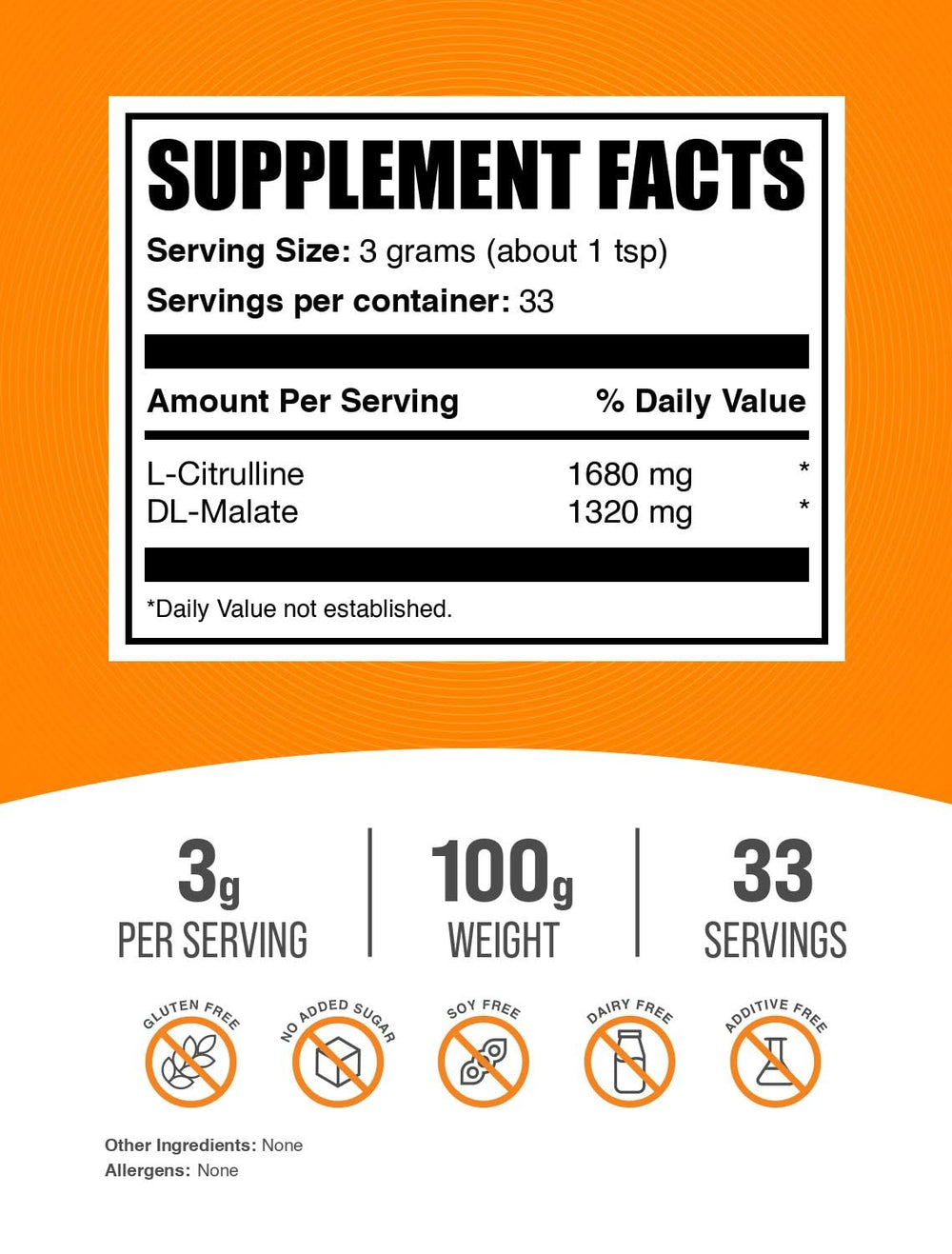 Unflavored Citrulline Malate powder in a scoop, ready to blend into beverages.