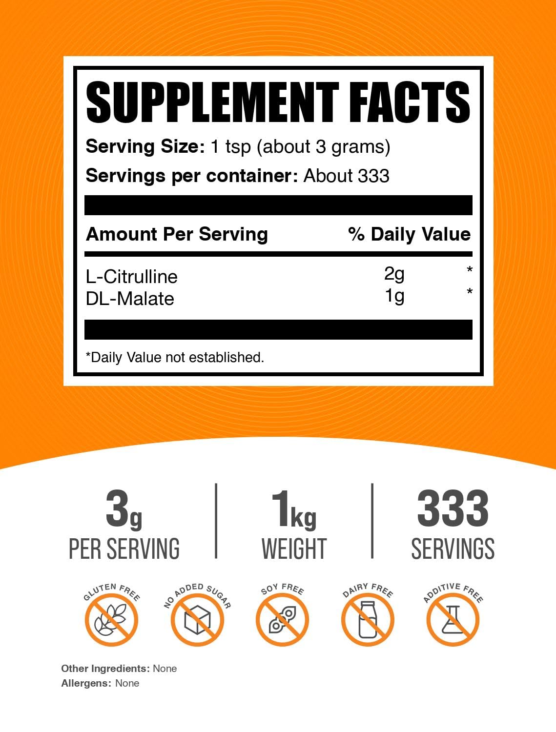BulkSupplements L-Citrulline Malate 2:1 scoop for precise dosing.