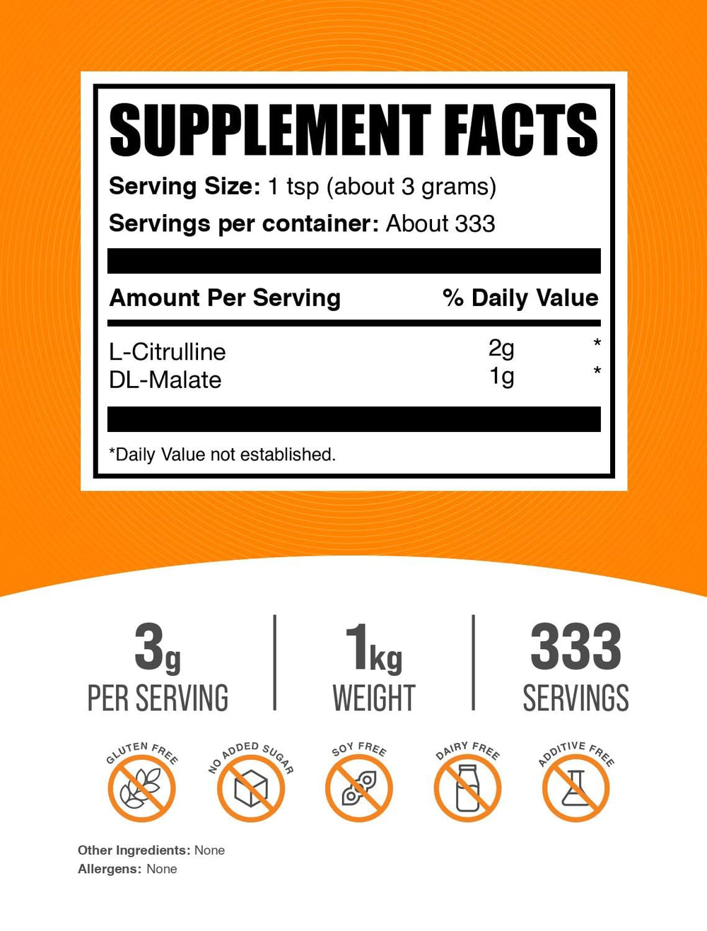 BulkSupplements L-Citrulline Malate 2:1 scoop for precise dosing.